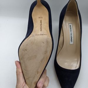 Manolo Blahnik low heels(Navy)